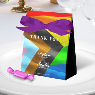 Caja Para Regalos Tipografía de bandera de orgullo de boda gay agrad