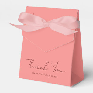 Caja Para Regalos Tipografía de Color Sólido Rosa Melocotón Gracias