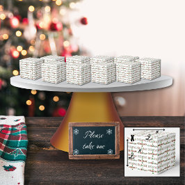 Caja Para Regalos Tipografía festiva de Navidades verdes rojos