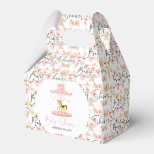 Caja Para Regalos Tipografía floral de Baby Shower Pony Carousel