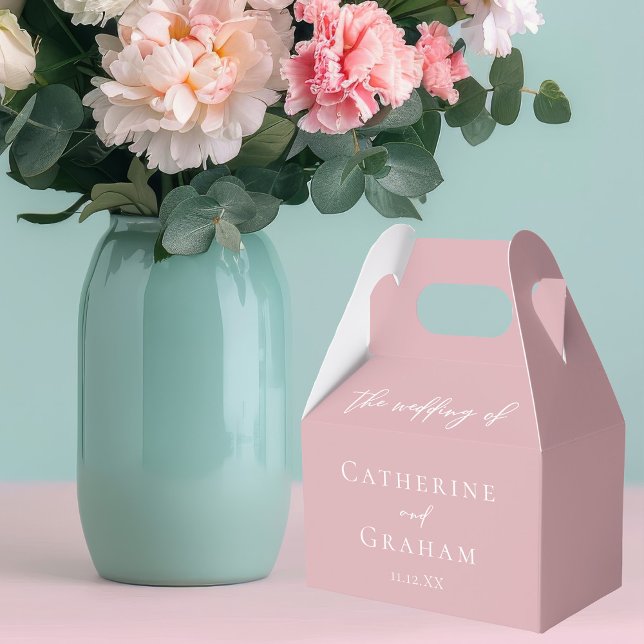 Caja Para Regalos Tipografía rosa Rosa turbia Boda femenino (Subido por el creador)