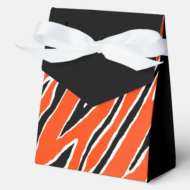 Caja Para Regalos Tira de tigre/ Naranja-Negro (Anverso)