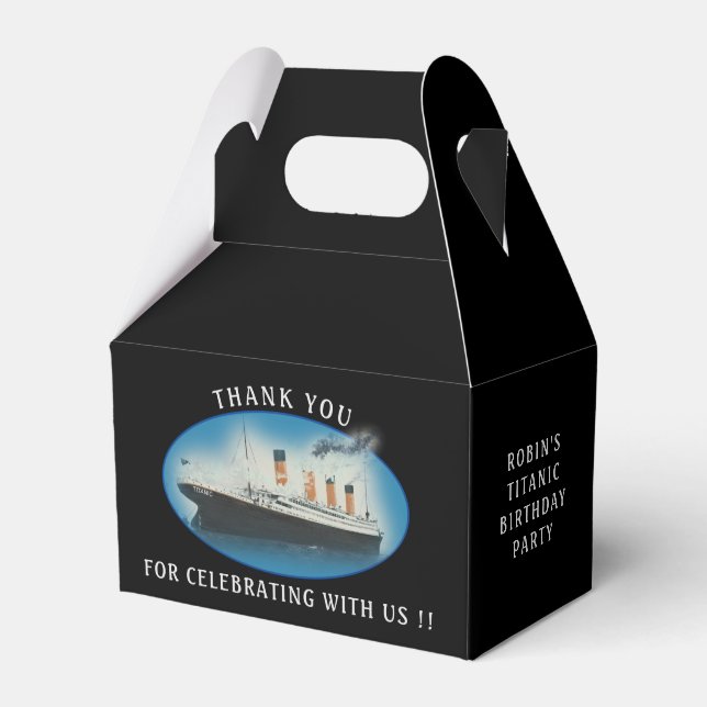 Caja Para Regalos Titanday Black RMS White Star Line Ship (Front Side)