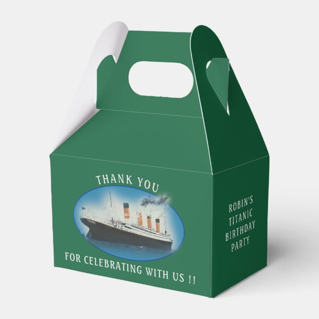 Caja Para Regalos Titanday Green RMS White Star Line Ship (Front Side)