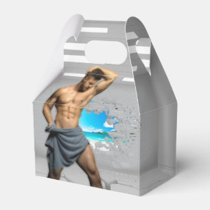 Caja Para Regalos Toalla de hombre de SlipperyJoe rota pared de ladr