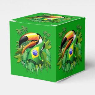 Caja Para Regalos Toco Toucan con bandera de Brasil