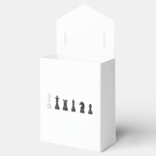 Caja Para Regalos Todo el un blanco negro, pedazos de ajedrez