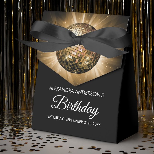 Caja Para Regalos Todos los años Fiesta de Cumpleaños Dorada Sparkle (Subido por el creador)