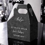 Caja Para Regalos Todos los asuntos negros Fiesta de cumpleaños mode<br><div class="desc">Celebra con estilo sofisticado con nuestras Cajas de Favor de la Fiesta de Cumpleaños para Todos los Asuntos Negros. Perfecto para eventos modernos y elegantes, estas cajas están diseñadas para complementar cualquier celebración de cumpleaños de moda. Están hechos de negro elegante con acentos personalizados, y son ideales para llenarse con...</div>
