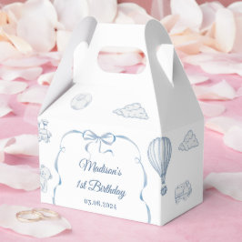 Caja Para Regalos Toile De Jouy Blue Bow Birthday Party