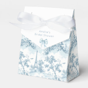 Caja Para Regalos Toile de Jouy francesa azul polvoriento Despedida