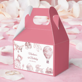 Caja Para Regalos Toile De Jouy Pink Birthday Party