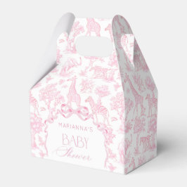 Caja Para Regalos Toile de Jouy Safari Animales Pink Bow elegante