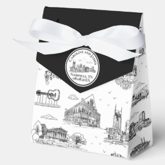 Caja Para Regalos Toile de Nashville en negro y blanco