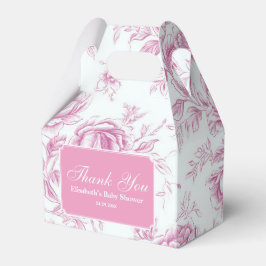 Caja Para Regalos Toile Francés Floral Chinoisería Rosa 
