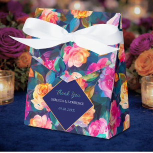 Caja Para Regalos Toldo de boda con flores coloridas y elegantes