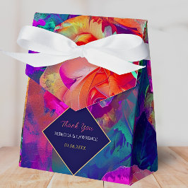 Caja Para Regalos Toldo de boda de flores brillantes coloridas chic