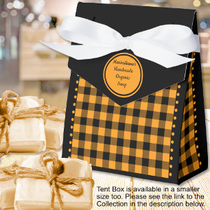 Caja Para Regalos Toldo de Cuadros de Búfalo - Negro y Naranja - 4x2