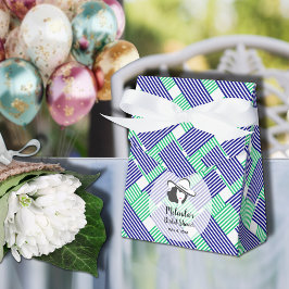 Caja Para Regalos Toldo de rayas verdes y navales para despedida de