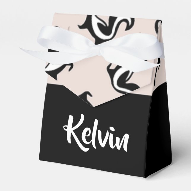 Caja Para Regalos Tonos blancos y negros sobre rosa rosa (Front Side)