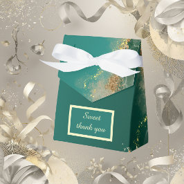 Caja Para Regalos Tonos de joyería de oro verde esmeralda para boda