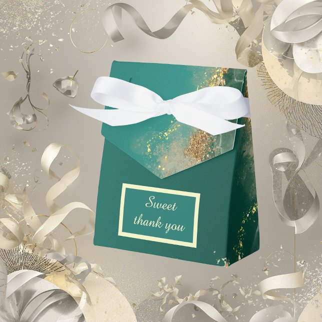 Caja Para Regalos Tonos de joyería de oro verde esmeralda para boda (Subido por el creador)