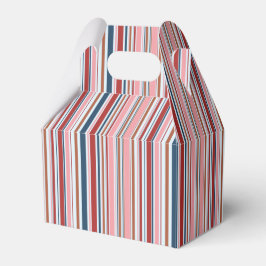 Caja Para Regalos Tonos de rayas rosadas, azules y rojas