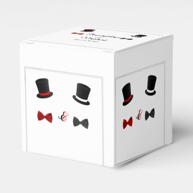 Caja Para Regalos Top Hats and Bow Ties Gay Wedding Favor Box (Costado Anverso)