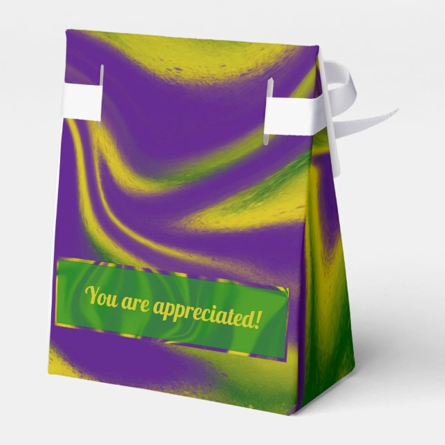 Caja Para Regalos Torbellinos de Mardi Gras (Reverso)