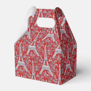 Caja Para Regalos Torres Eiffel y flores rojas