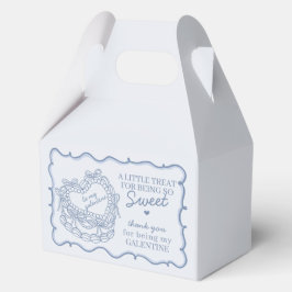 Caja Para Regalos Torta Coqueta de Corazón con Lazo Azul Fiesta de G