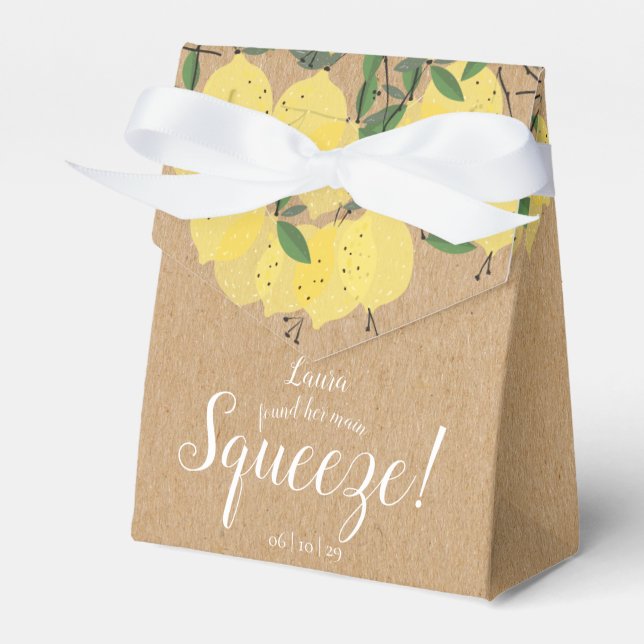 Caja Para Regalos Torta De Bodas De Limones Rústicos  (Front Side)