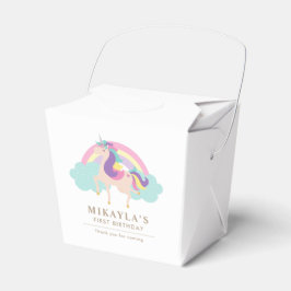 Caja Para Regalos Torta de cumpleaños mágica de Unicornio arcoiris