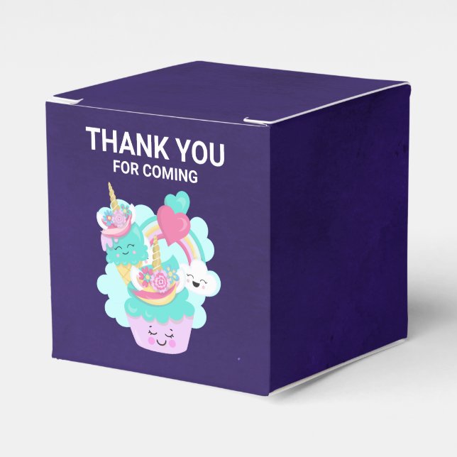 Caja Para Regalos Torta dulce y helado feliz gracias (Costado Anverso)
