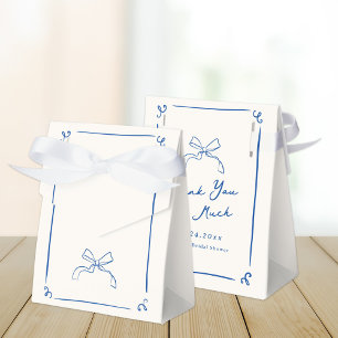 Caja Para Regalos Torta Nupcial Azul Caprichosa Dibujada a Mano
