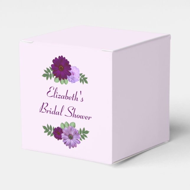 Caja Para Regalos Torta nupcial floral de peonía púrpura (Costado Anverso)