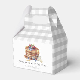 Caja Para Regalos Tortitas y chupetes Baby Shower a cuadros grises