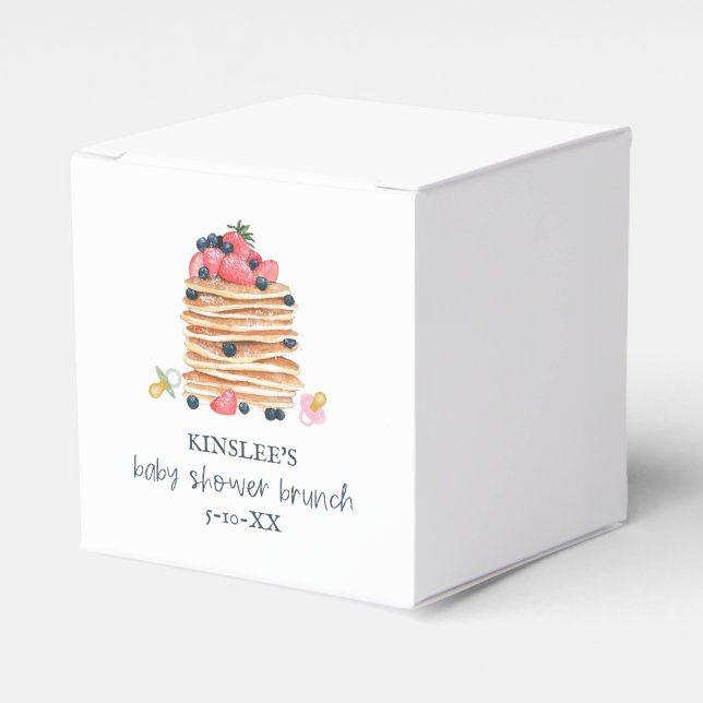 Caja Para Regalos Tortitas y Pacificadores Baby Shower Brunch (Costado Anverso)