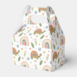 Caja Para Regalos Tortuga color agua y patrón arcoiris