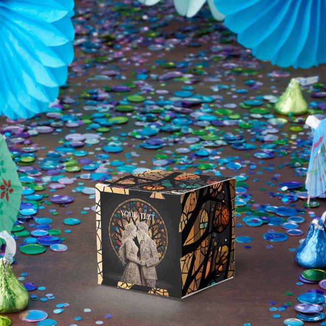 Caja Para Regalos Tote boda Pareja y Árbol de Vida Vino (Fiesta)