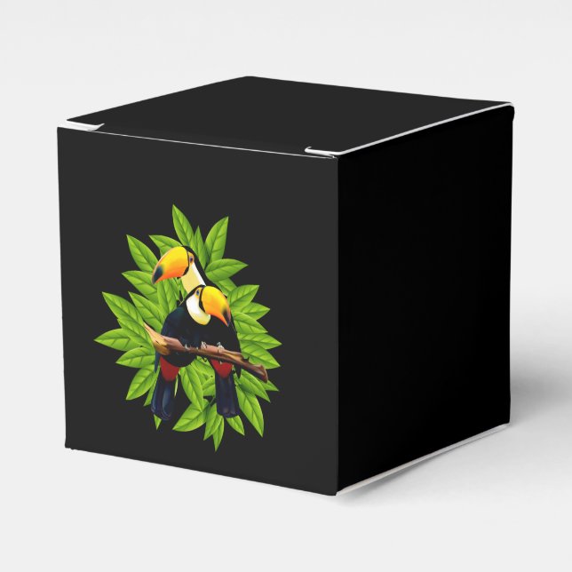 Caja Para Regalos Toucanes exóticos (Costado Anverso)