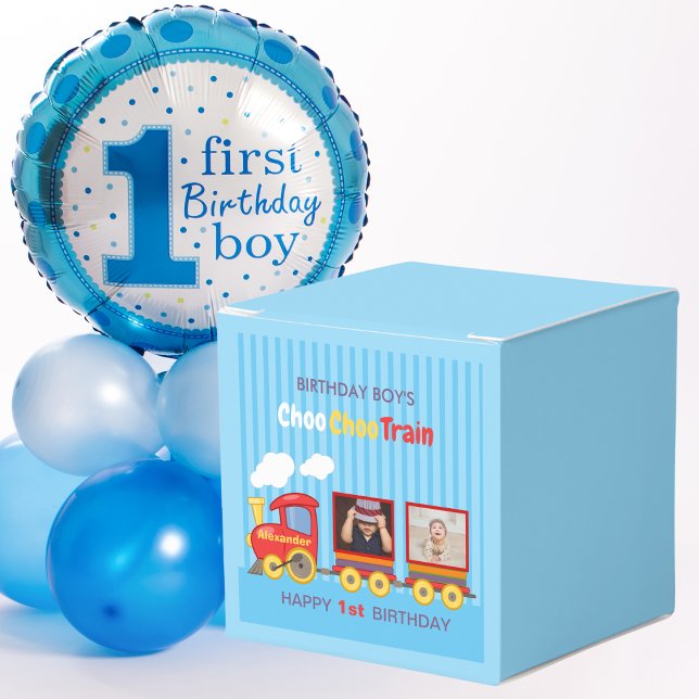 Caja Para Regalos Toy Train Toddler Boy Birthday Blue (Subido por el creador)
