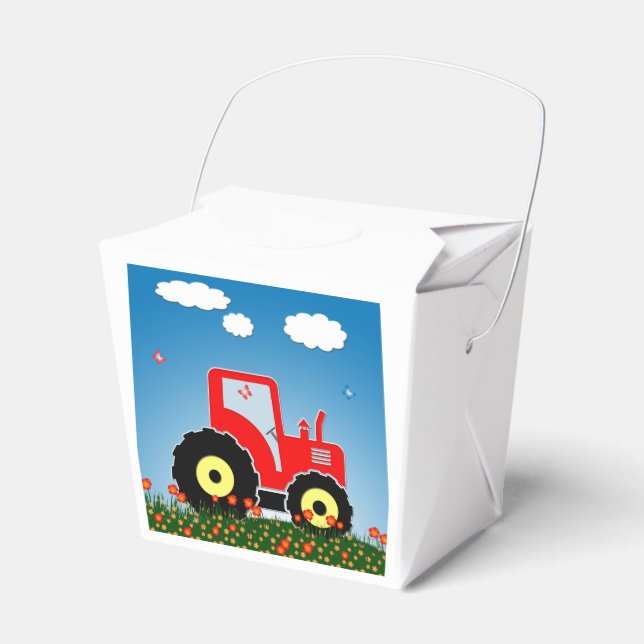 Caja Para Regalos Tractor de juguete rojo (Front Side)