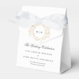 Caja Para Regalos tradicional Escudo Monograma Clásico Boda Elegante