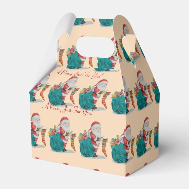Caja Para Regalos tradicional santa linda preparándose para navidade (Front Side)