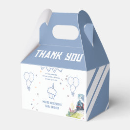Caja Para Regalos Train Blue Balloons Boy Whimsical Baby Shower