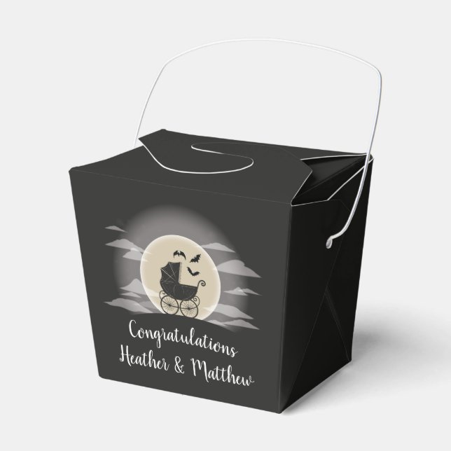 Caja Para Regalos Transporte gótico Baby Shower Halloween (Front Side)