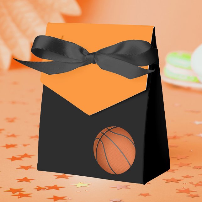 Caja Para Regalos Tratamiento Baby Shower de naranja y baloncesto ne (Basketball Baby Shower Collection featuring invitations, tableware, decorations, games and more!)
