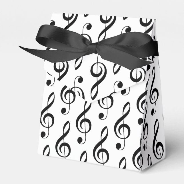 Caja Para Regalos Treble Clef Musical Favor Box (Front Side)