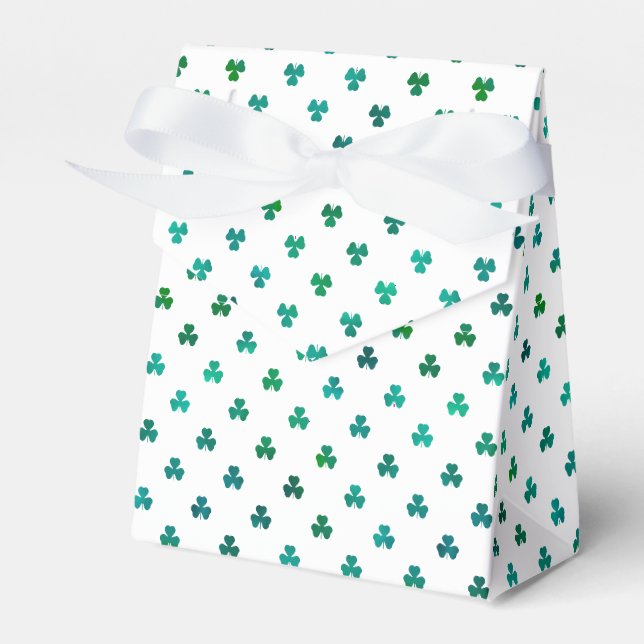 Caja Para Regalos Trébol Esmeralda Verde - Micro (Front Side)